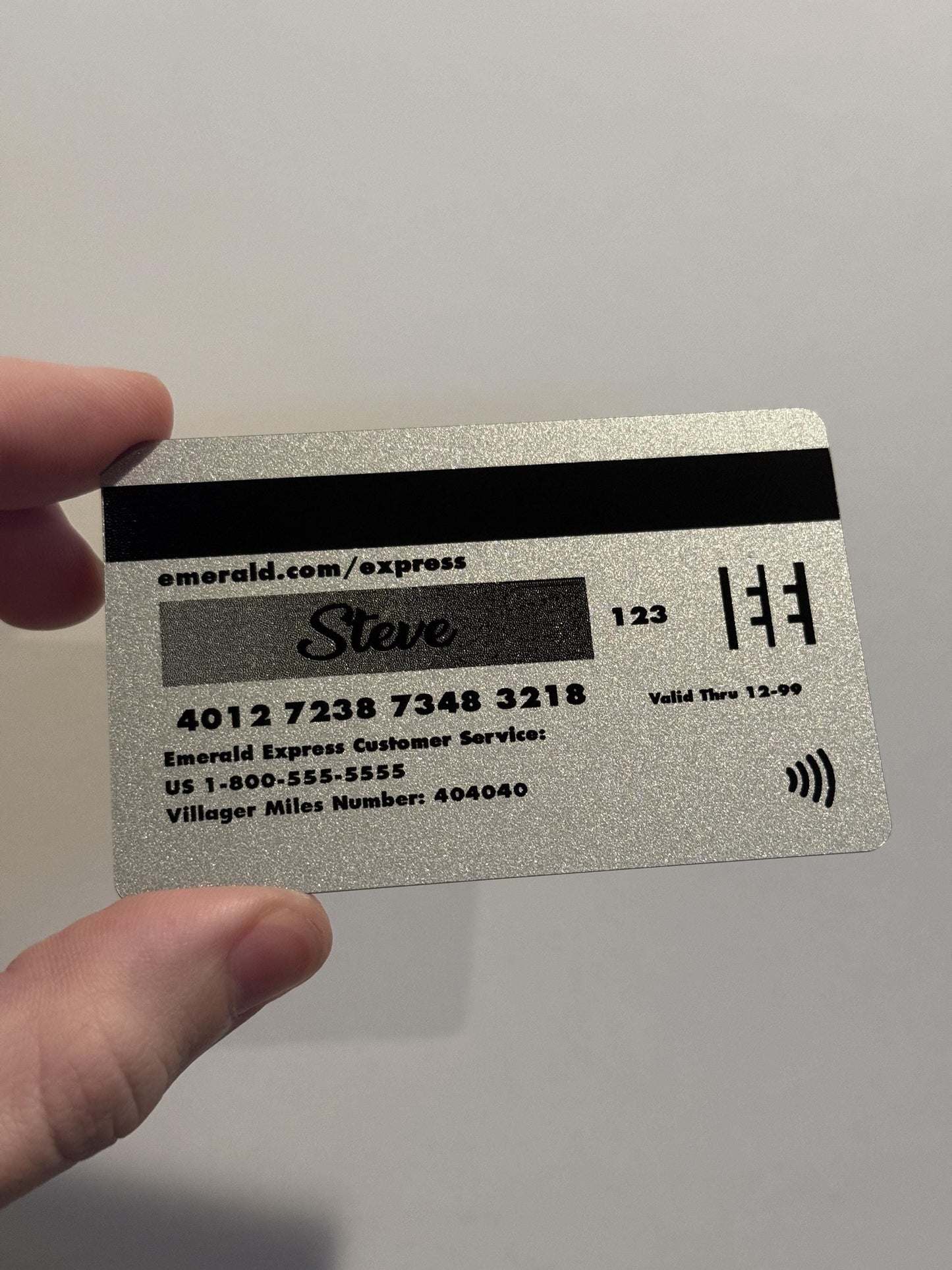 Inspired by Minecraft Pretend Credit Card Novelty Prop Card -Villager Emerald Express