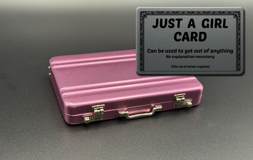 Pink Briefcase & Just A Girl Card