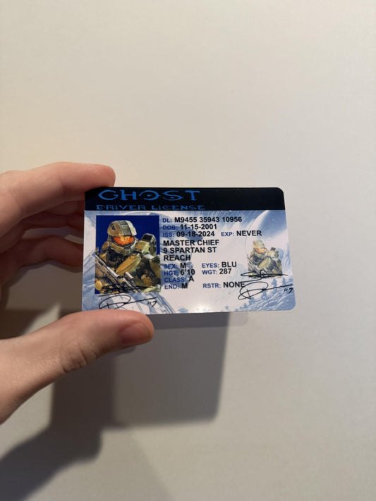 Inspired by Halo Master Chief Driver License Novelty Collectible Halo Reach Gift