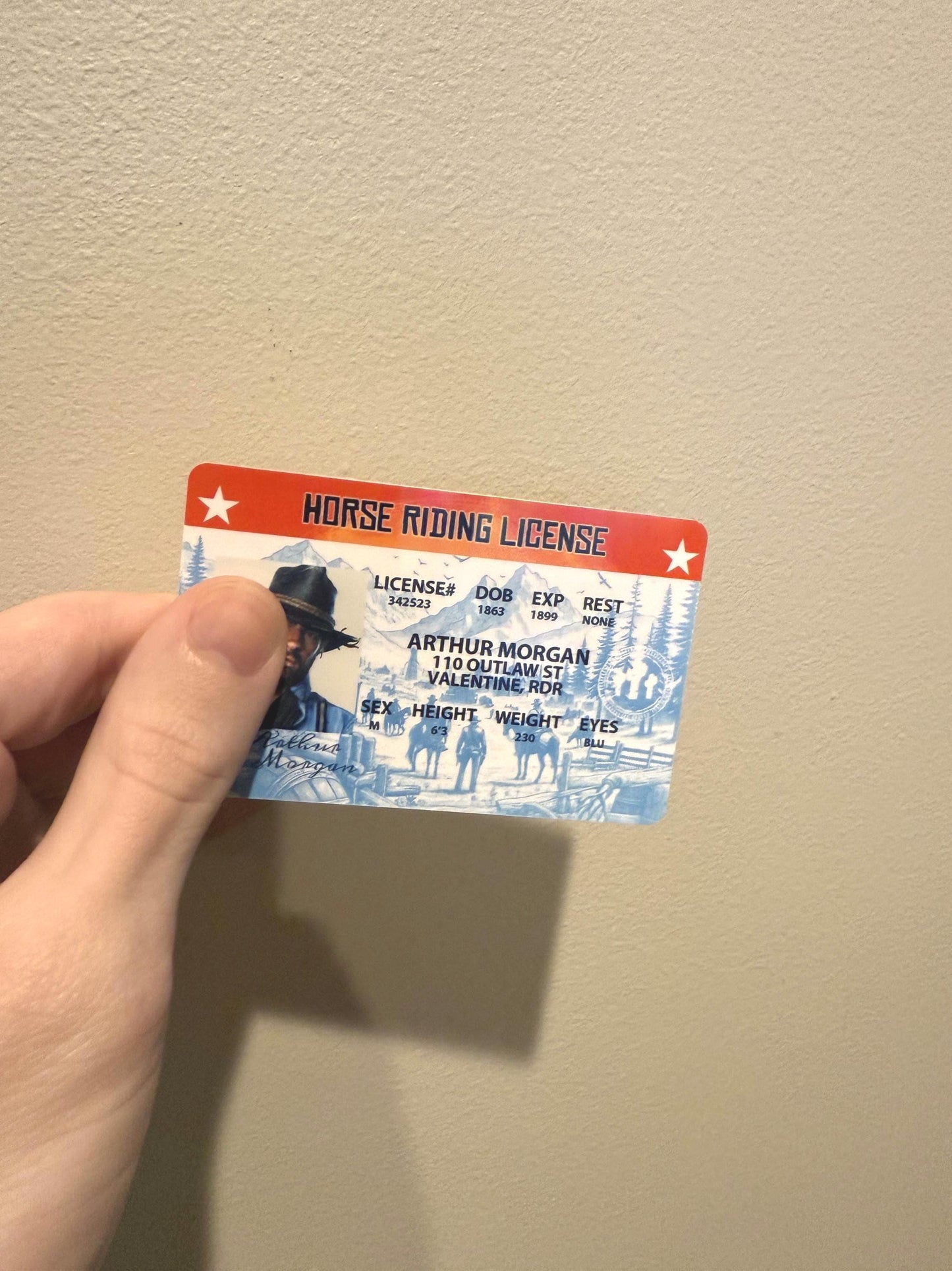Inspired by RDR-Arthur, John, Dutch Video Game Driver License - Cowboy Horse Riding ID Cards